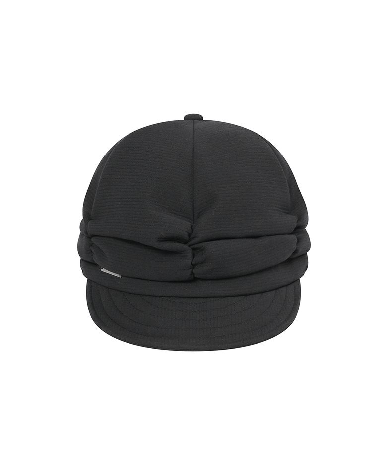 Pleats shirring cap BLACK