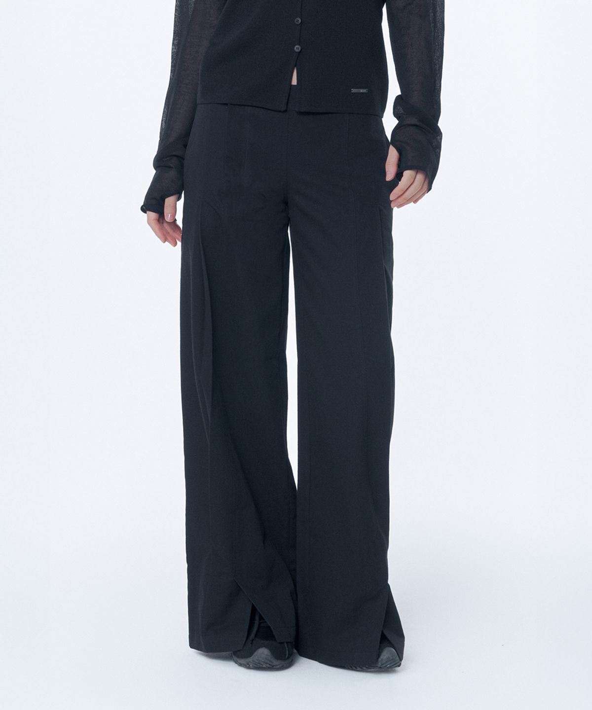 미세키서울(MISEKI SEOUL) Side fly wide pants BLACK