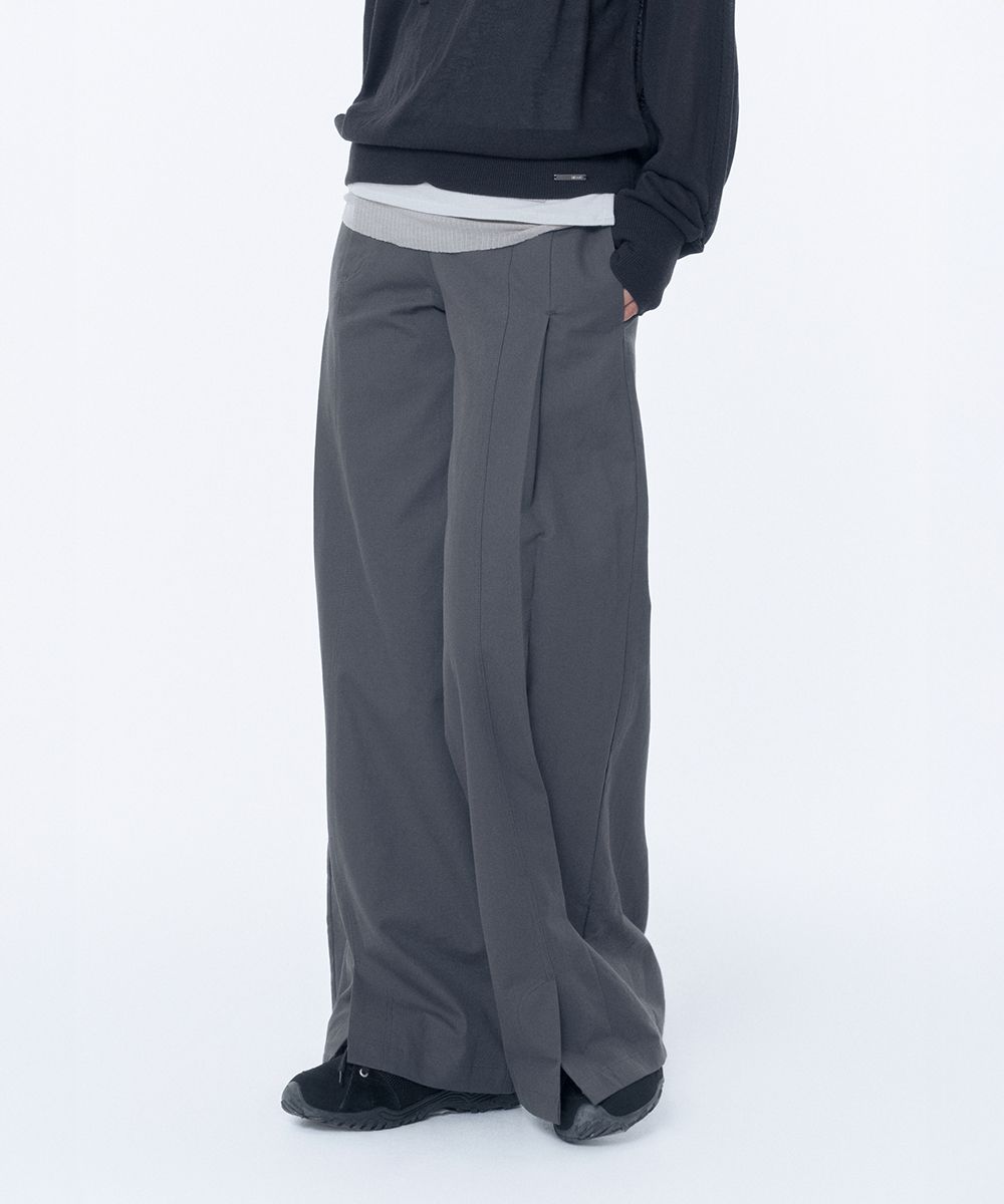 MUSINSA | MISEKI SEOUL Side fly wide pants CHARCOAL