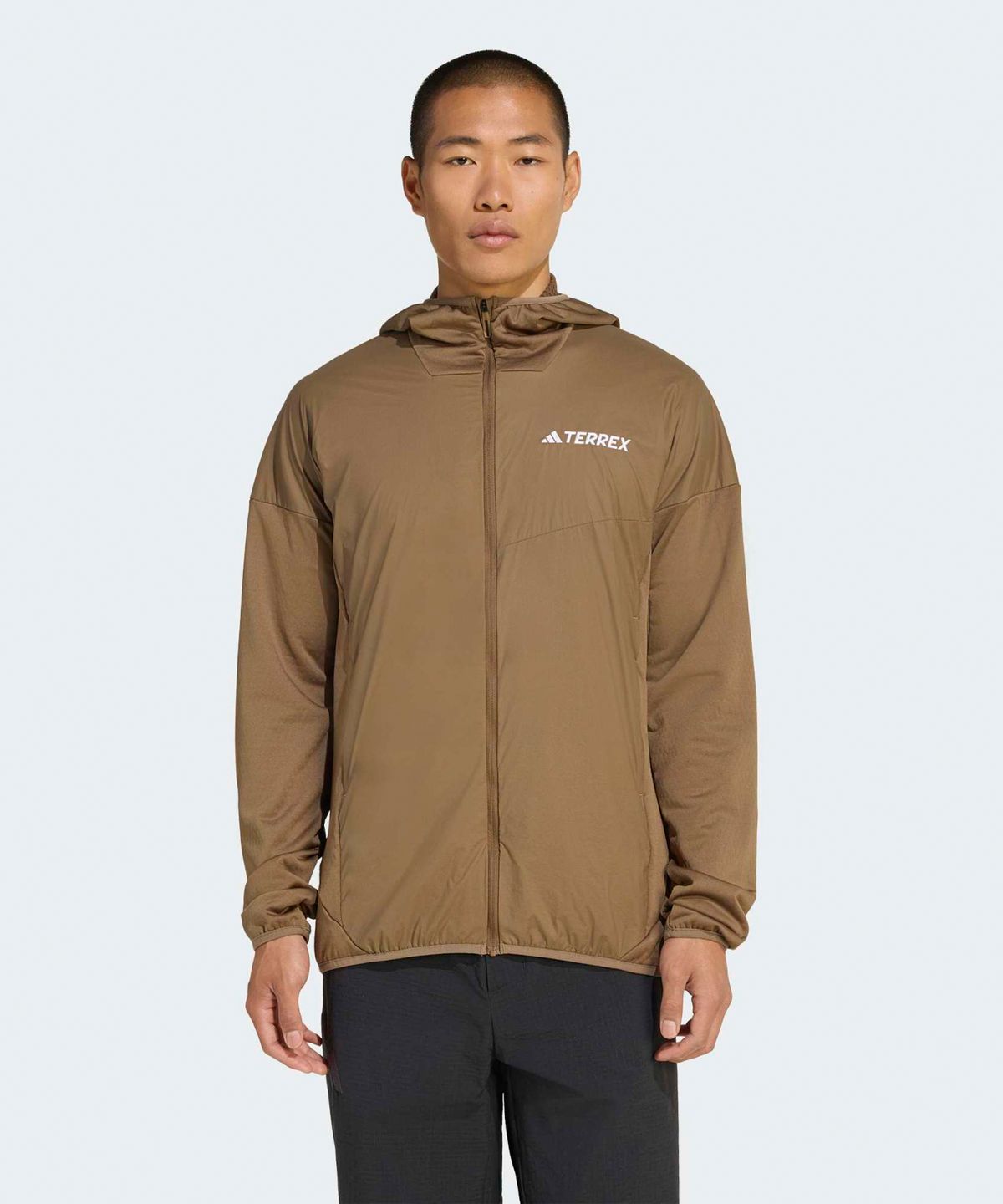 아디다스(ADIDAS) 테렉스 엑스페리어 클라이마웜+ 윈드 라이트 플리스 후드 재킷 - 브라운옥사이드 / KA4500