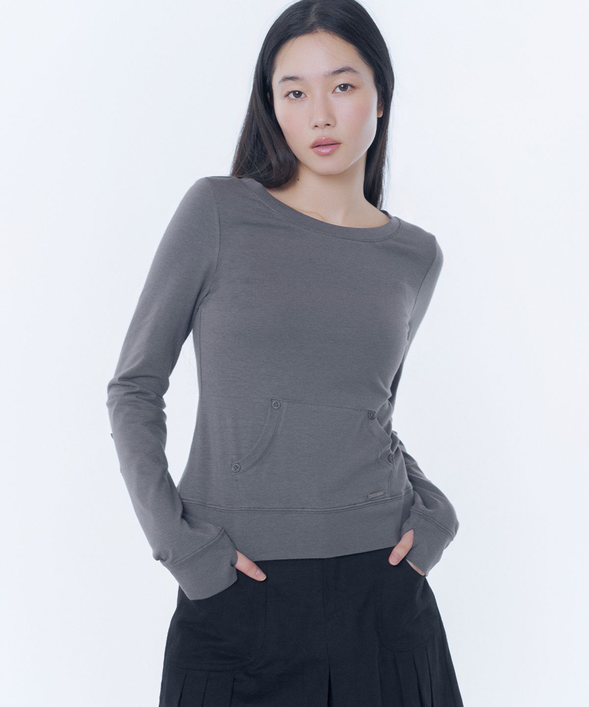 미세키서울(MISEKI SEOUL) Button pocket long sleeve CHARCOAL