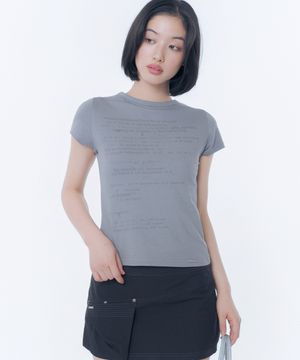 Blur quote short sleeve CHARCOAL