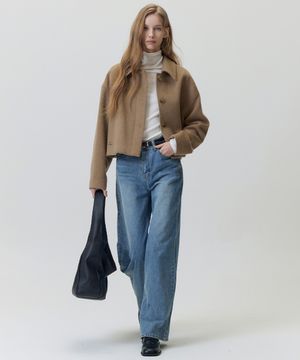 [아뜰리에] 크롭티드 알파카 코트_베이지