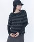 [레이 PICK] Diagonal crochet knit top STRIPE