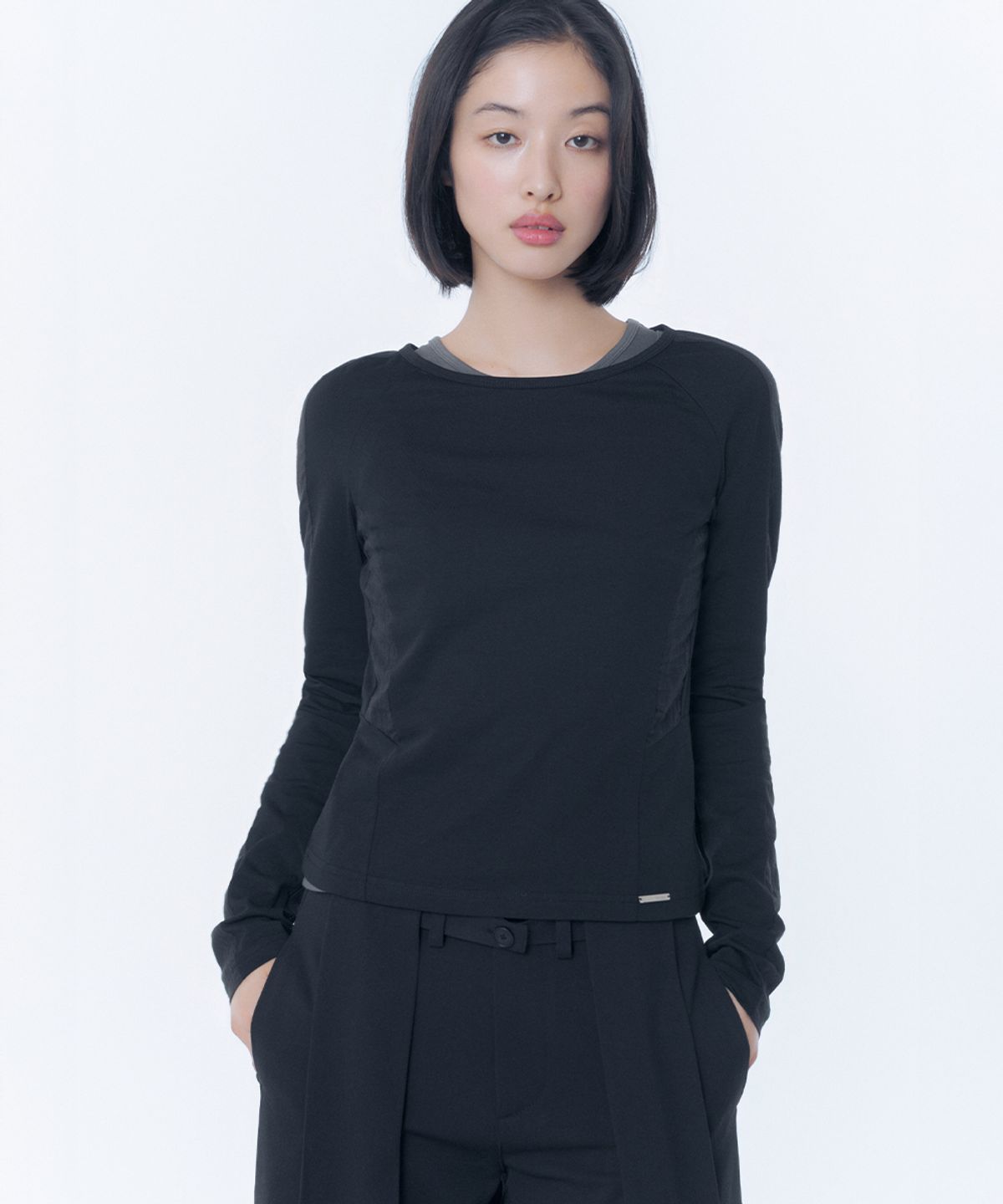 미세키서울(MISEKI SEOUL) Shirt combination long sleeve BLACK