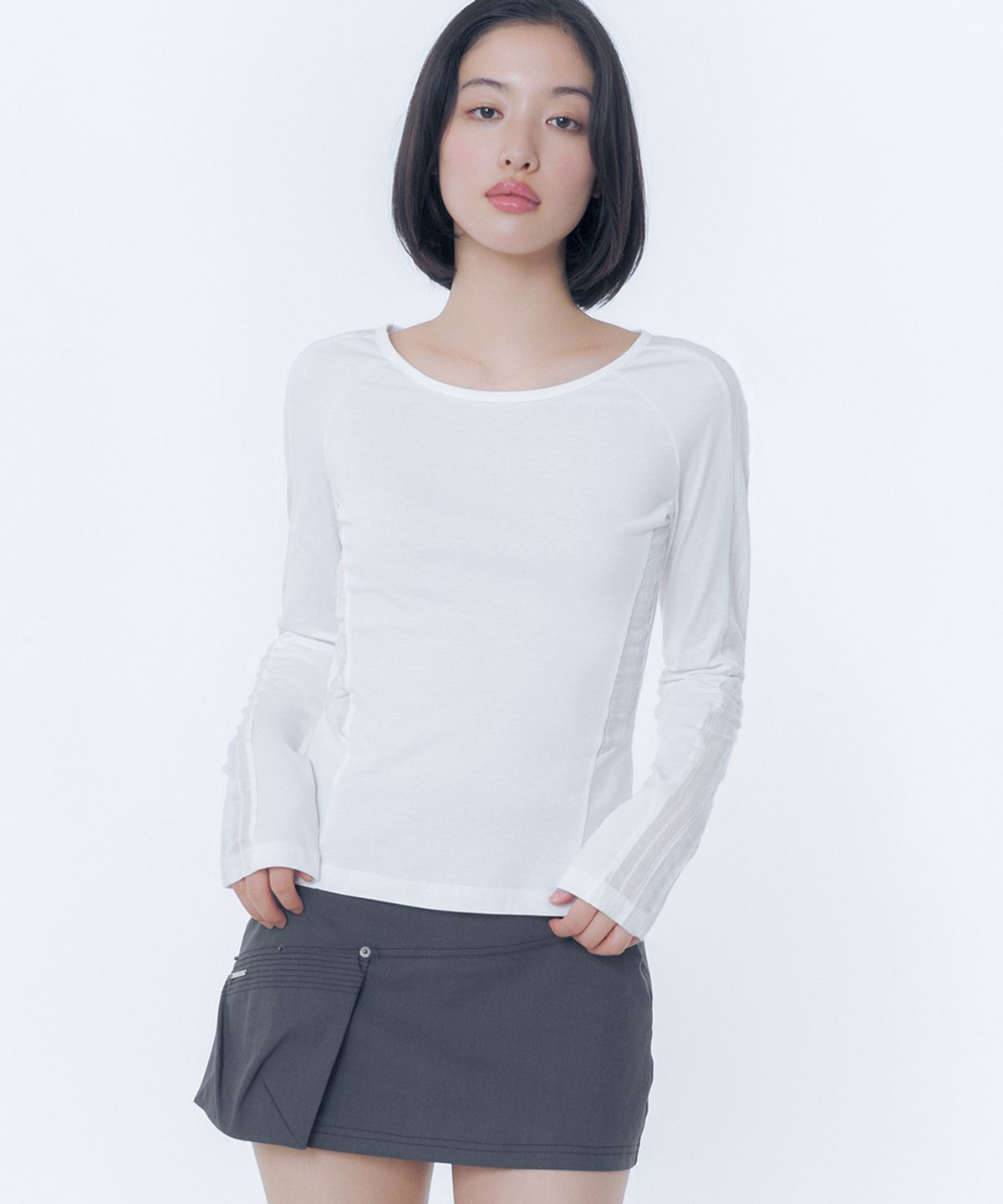 미세키서울(MISEKI SEOUL) Shirt combination long sleeve WHITE