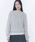 Sheer punching knit hoodie GREY