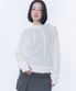 Sheer punching knit hoodie WHITE