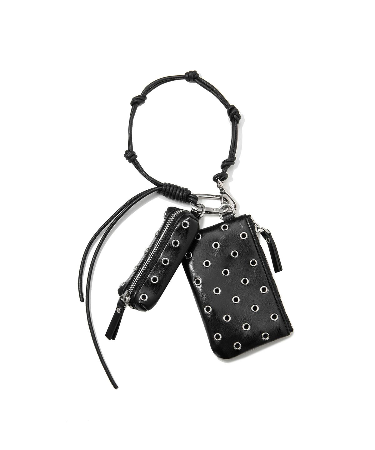 오소이(OSOI) KNOTTY POUCH KEY RING [BLACK EYELETS]