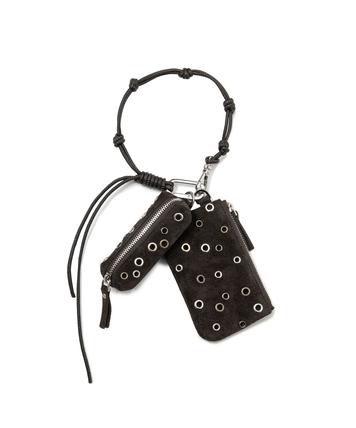 오소이(OSOI) KNOTTY POUCH KEY RING [SUEDE MOCHA EYELETS]