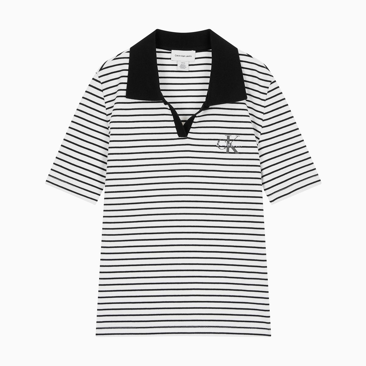 캘빈클라인 진(CALVIN KLEIN JEANS) 여성 모노로고 립폴로 반팔 티셔츠 47F835G XDY