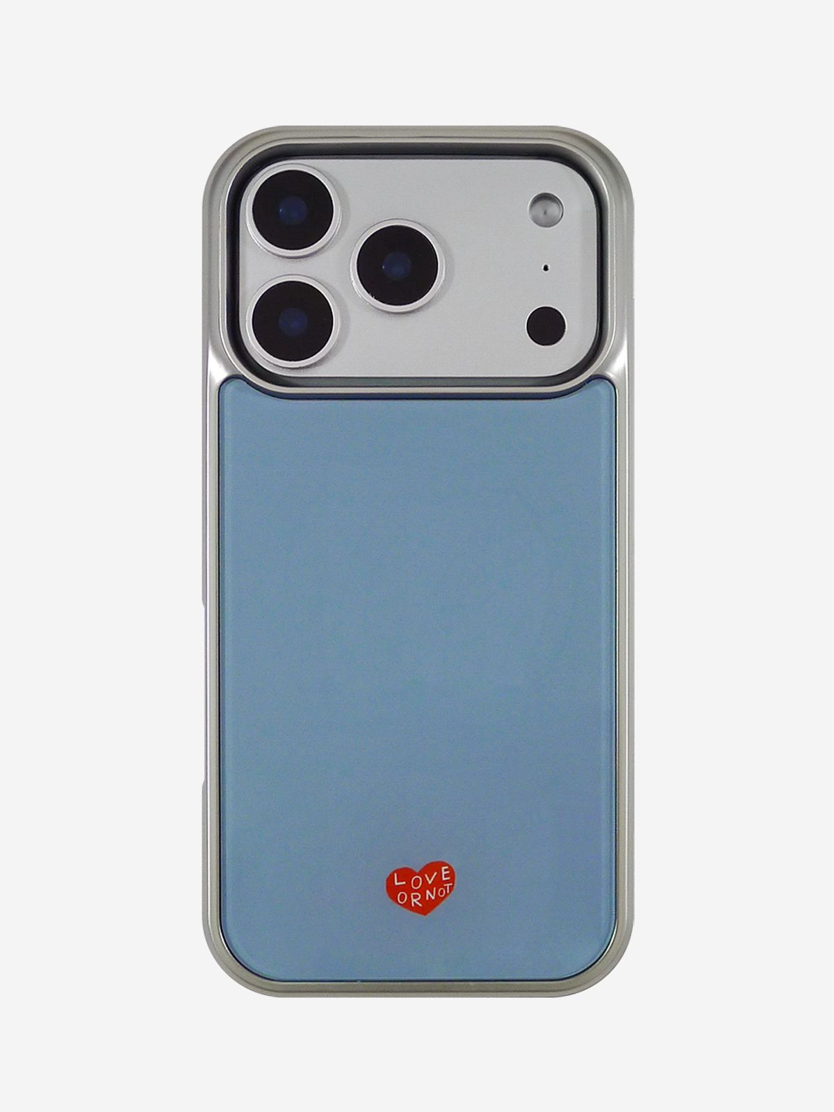 러브오낫(LOVE OR NOT) [맥세이프/실버]글라스/에폭시범퍼_Serene Blue Silver Magsafe Bumpercase