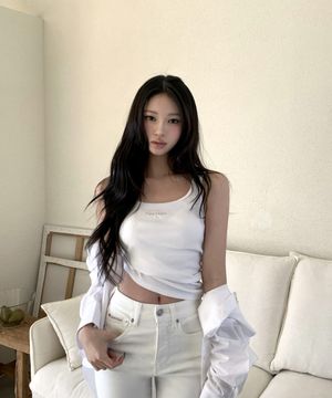 여성 모노로고 스쿱 립 탱크탑 47A804G YAA