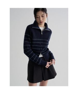 스트라이프 집업  네이비