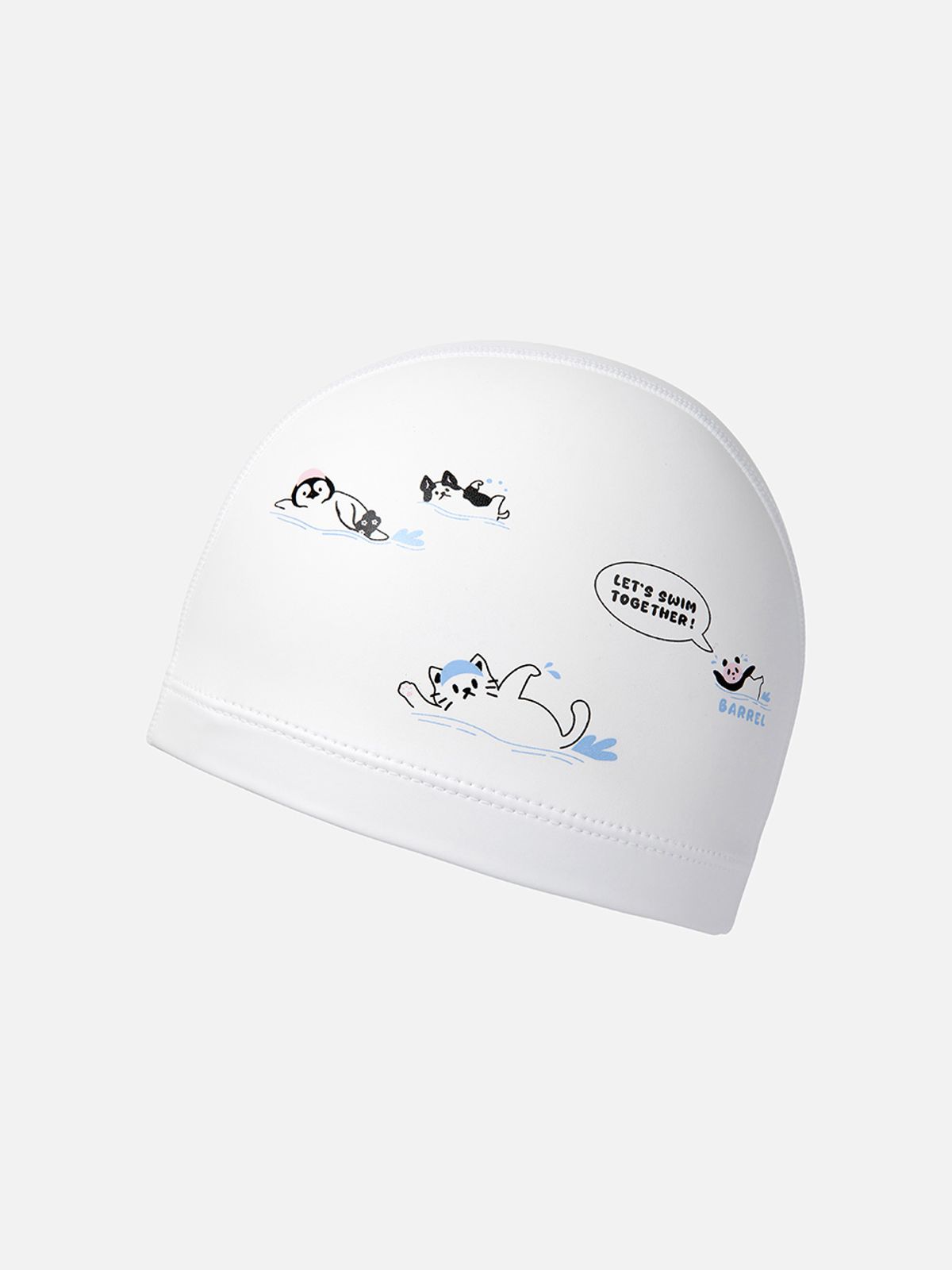 배럴(BARREL) 키즈 애니멀 스프린트 실리텍스 스윔 캡 화이트 (B6SKASC004WHT)