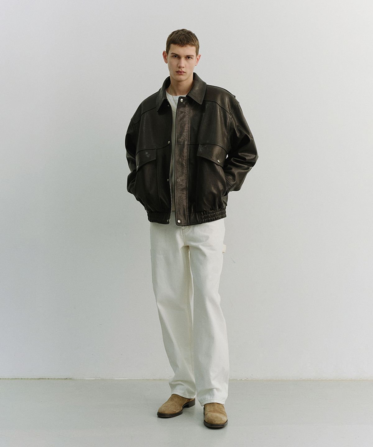 던스트 포 맨(DUNST FOR MEN) OVERSIZED VINTAGE LEATHER BLOUSON_UNISEX_UDJU6A103_BLACK