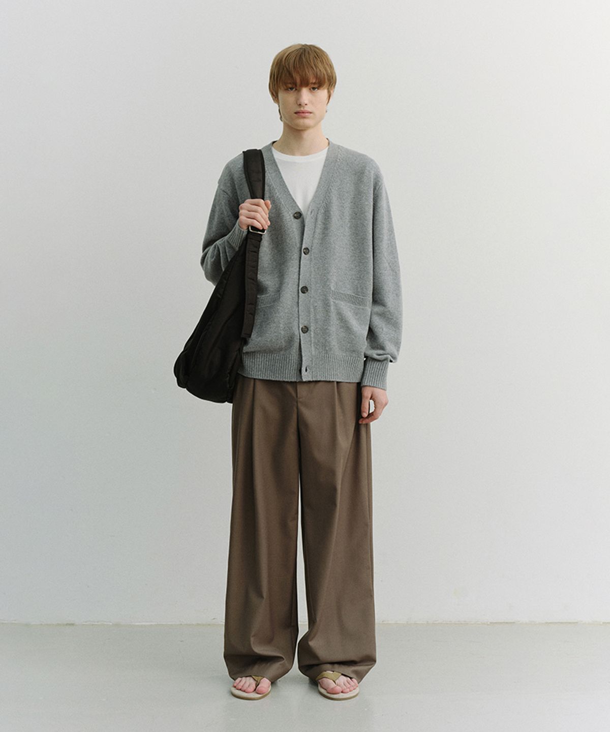 던스트 포 맨(DUNST FOR MEN) BOYFRIEND KNIT CARDIGAN_UNISEX_UDSW6A102_MELANGE GREY