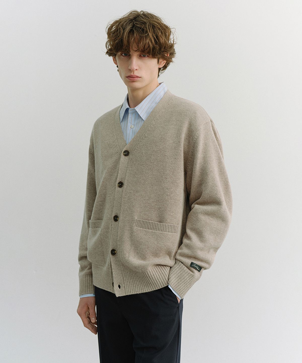 던스트 포 맨(DUNST FOR MEN) BOYFRIEND KNIT CARDIGAN_UNISEX_UDSW6A102_OATMEAL BEIGE