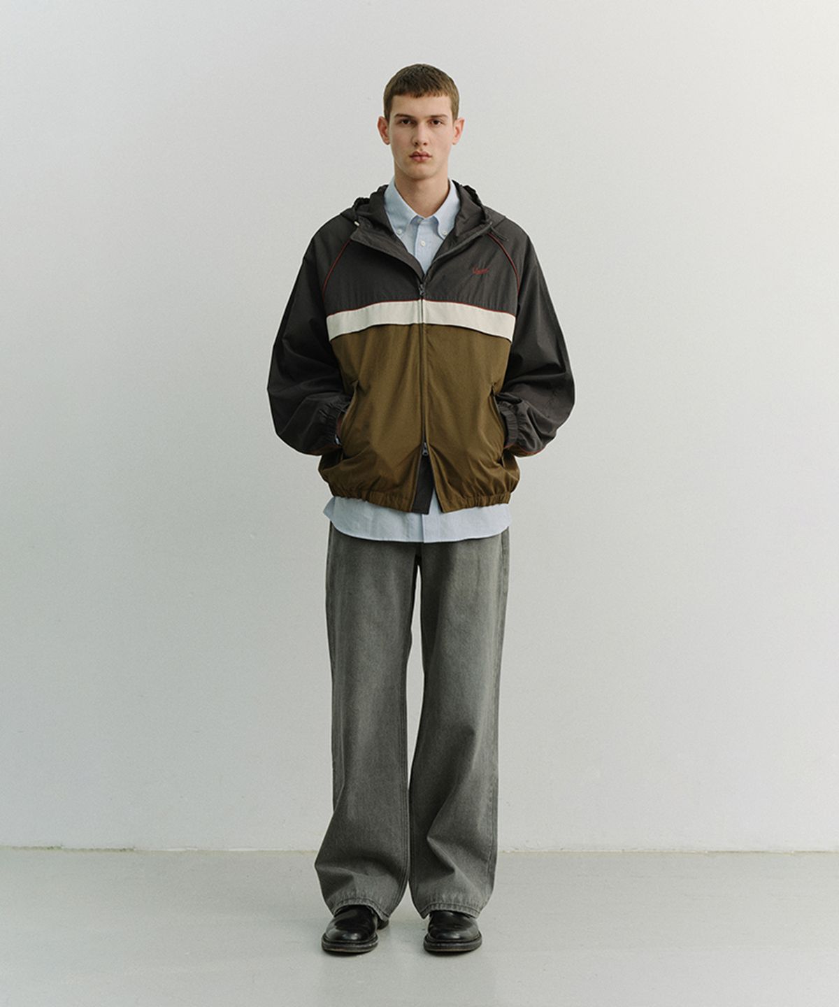 던스트 포 맨(DUNST FOR MEN) LOW RISE WIDE JEANS_UDPA6A308_GREY