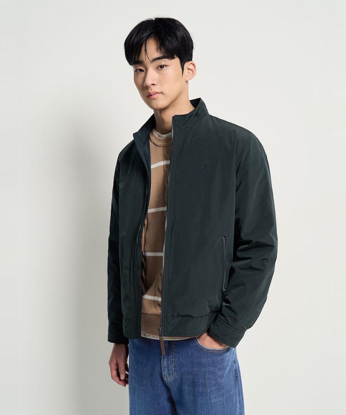 빈폴 멘(BEANPOLE MEN) 논퀼팅 패딩 점퍼  그린