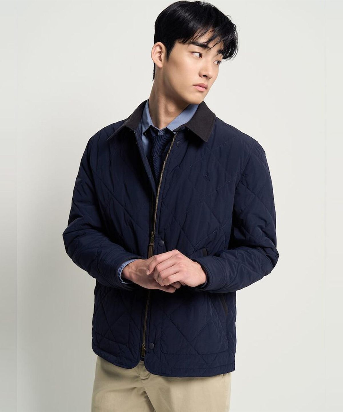 빈폴 멘(BEANPOLE MEN) 다이아 퀼팅 패딩 사파리  네이비