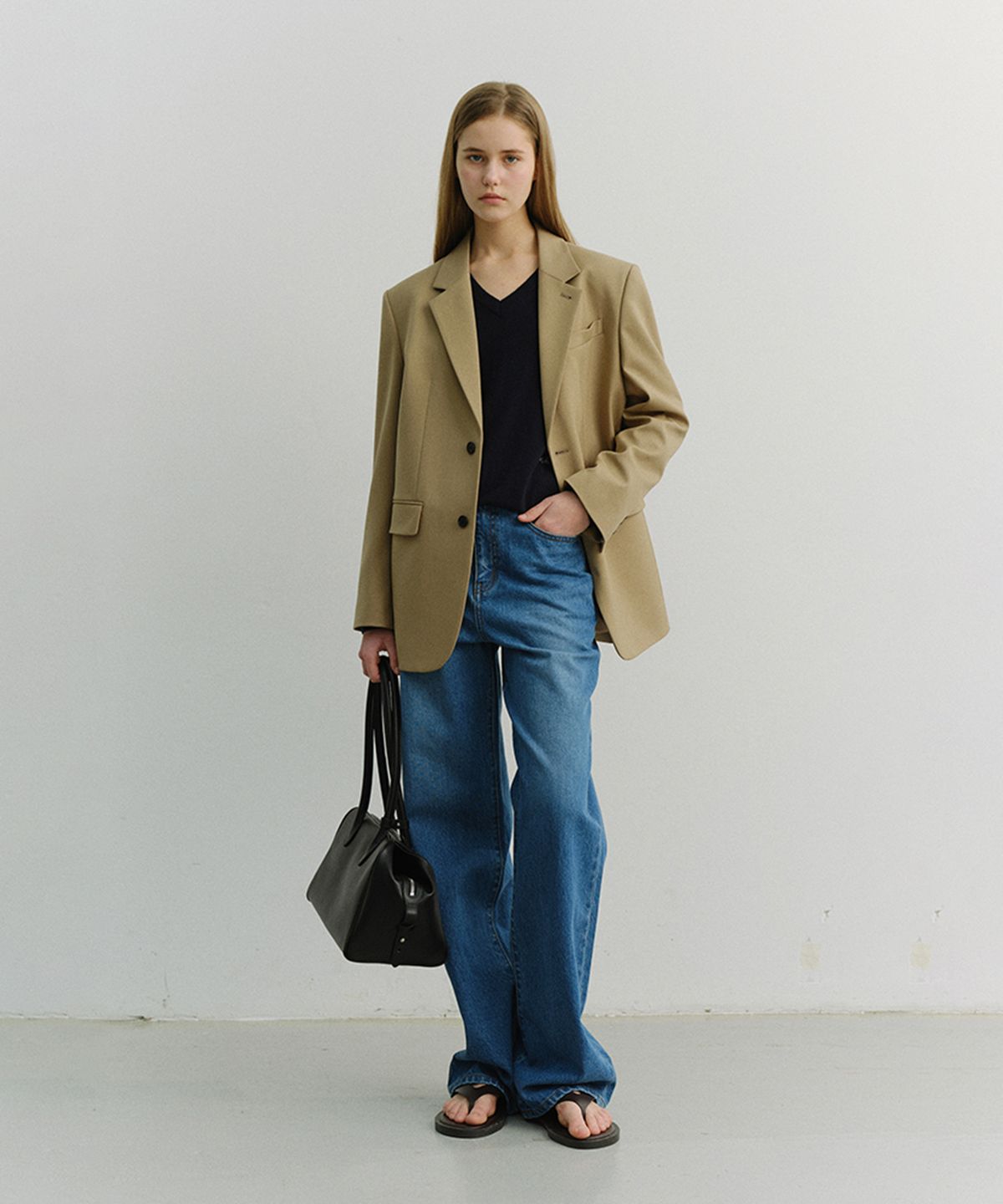 던스트(DUNST) UNISEX 2 BUTTON WOOL BLAZER_UDJA6A102_BEIGE