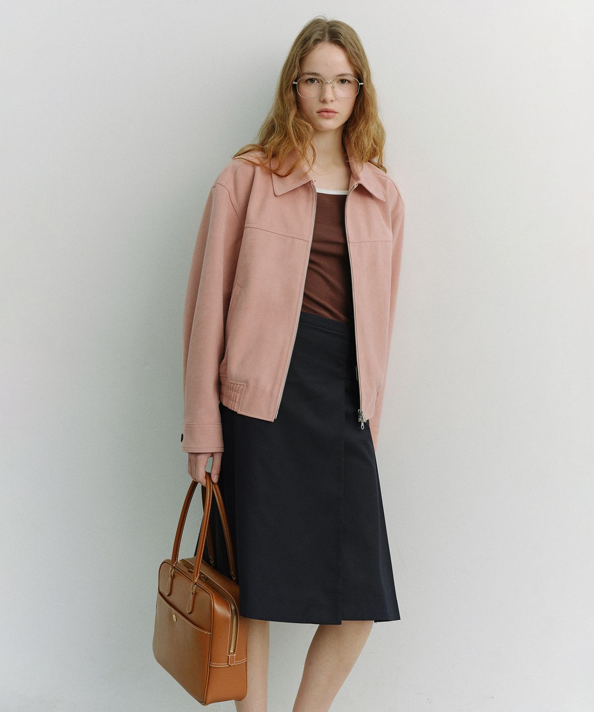 던스트(DUNST) UNISEX ALTER-SUEDE COLLARED BLOUSON_UDJU6A107_SOFT PINK