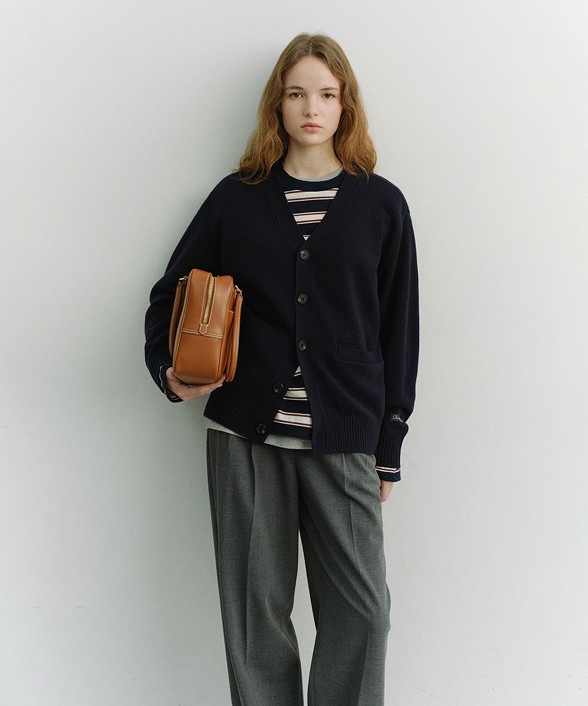 던스트(DUNST) UNISEX BOYFRIEND KNIT CARDIGAN_UDSW6A102_DARK NAVY
