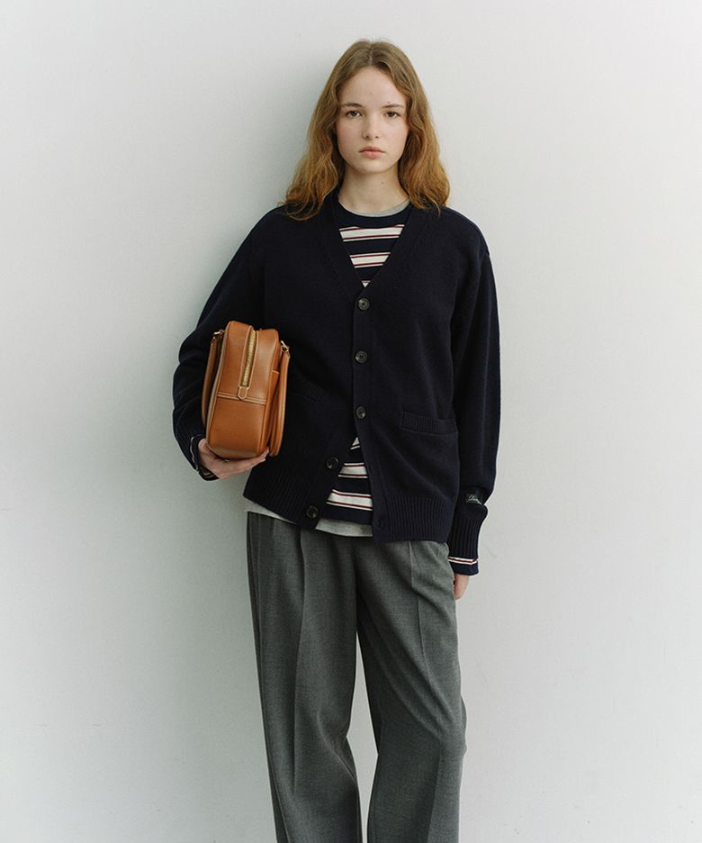 UNISEX BOYFRIEND KNIT CARDIGAN_UDSW6A102_DARK NAVY