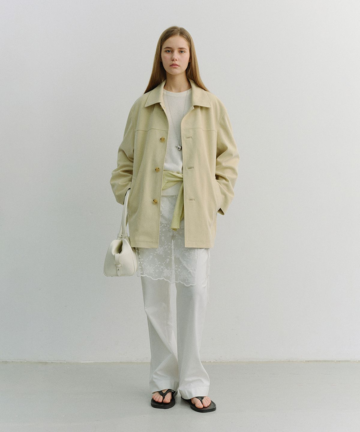 던스트(DUNST) NEEDLEWORK LAYERING SKIRT_UDSK6A209_WHITE