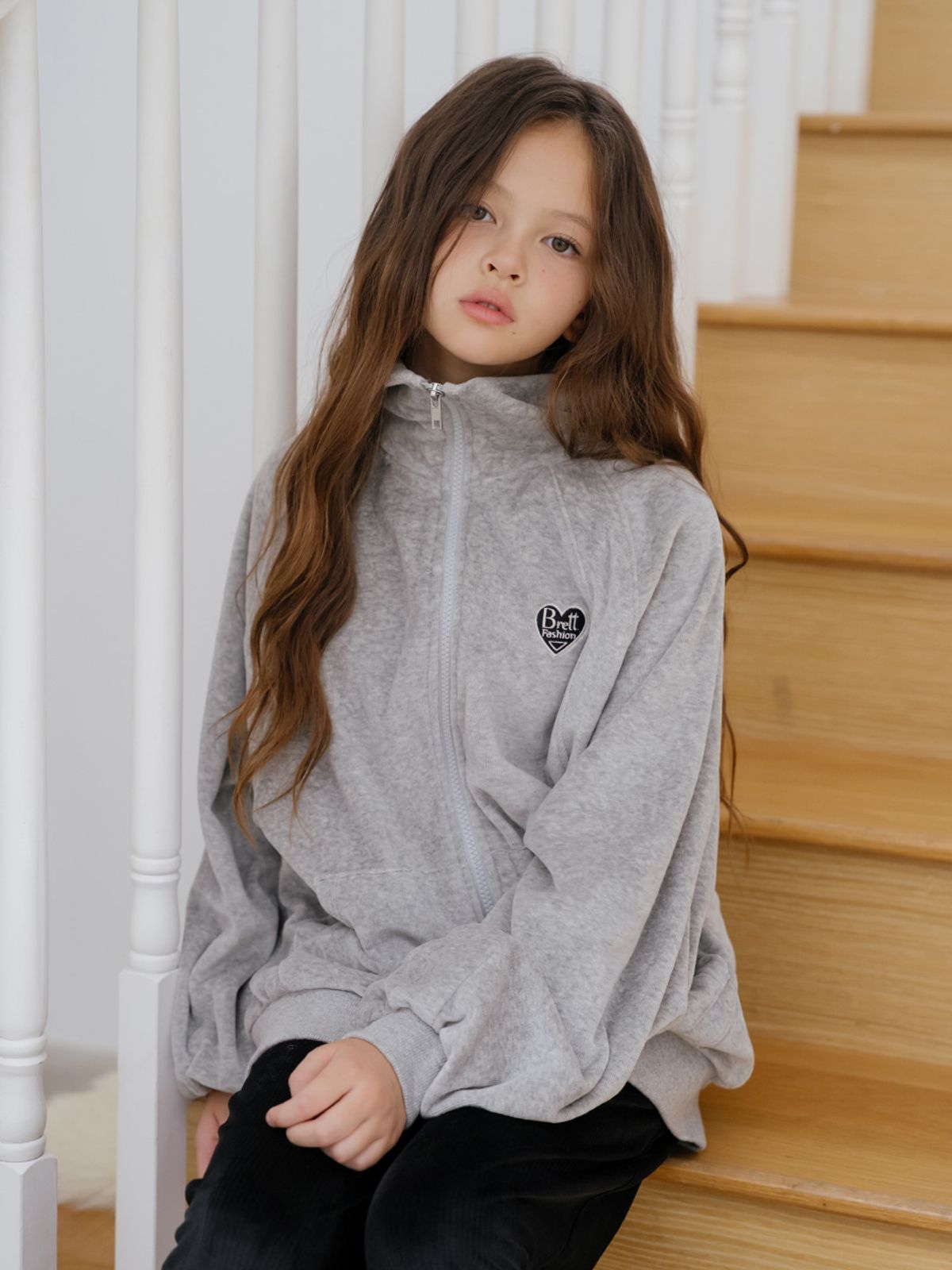 브렛테일러(BRETTAILOR) 메란지 벨로아 목넥 집업