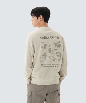 기어 그래픽 맨투맨 (S26SMFHT56) Light Beige