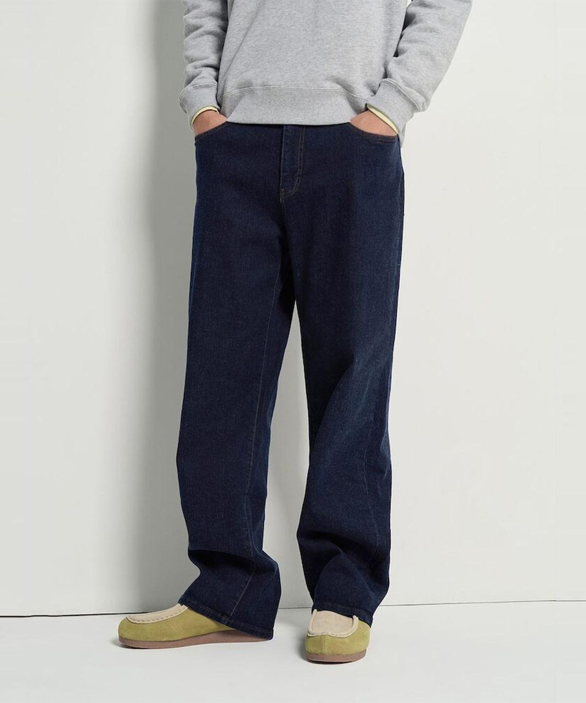 빈폴 멘(BEANPOLE MEN) 세미와이드 데님 팬츠  네이비