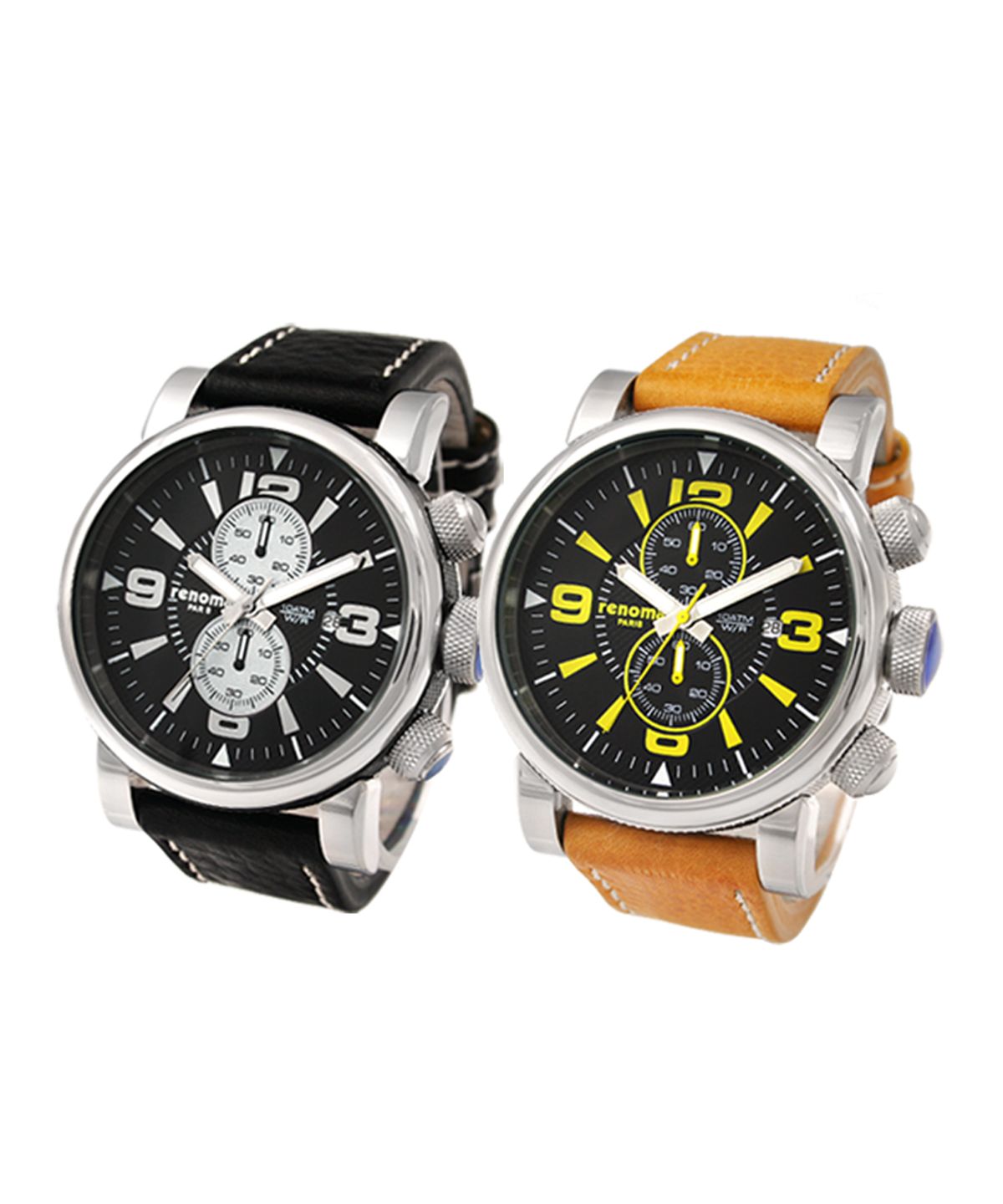 레노마 시계(RENOMA WATCH) 파일럿 크로노그래프 10ATM 남성 가죽시계 RE135