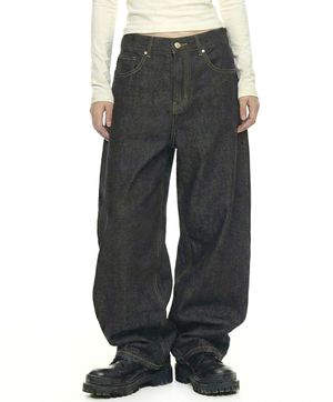 로만 레귤러핏 데님팬츠 논페이드 블랙