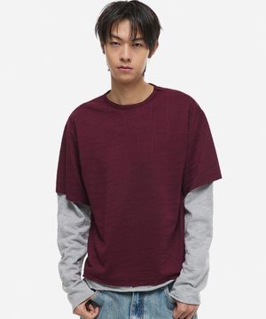 레이어드 롱슬리브 버건디