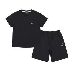 로고 포인트 숏 슬리브 세트웨어 SB 0002 블랙