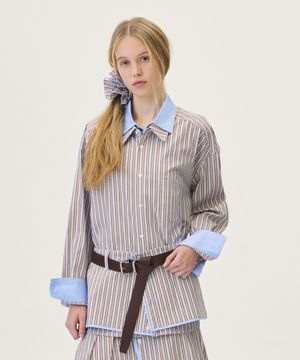 SENA LAYERED SHIRT (BROWN)