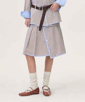 SENA LAYERED SKIRT (BROWN)