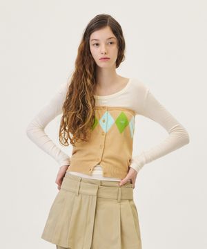 VENI ARGYLE TUBE TOP (BEIGE)