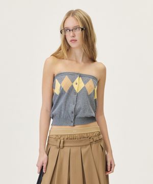 VENI ARGYLE TUBE TOP (GRAY)