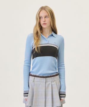 VELIN COLLAR KNIT (LIGHT BLUE)