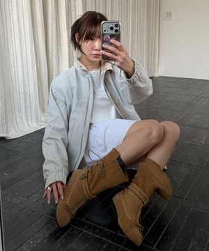 [잉화 PICK] 보우 폴더블 버클 미드 부츠 2color