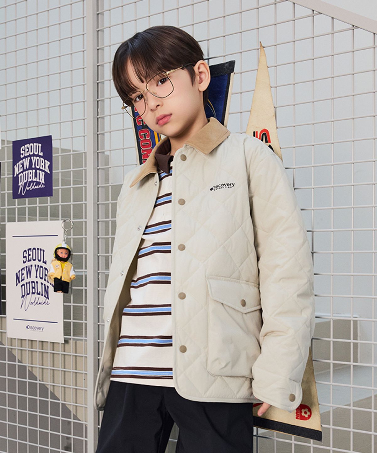 디스커버리 키즈(DISCOVERY KIDS) 키즈 패디드 퀼팅 점퍼 (BEIGE2)