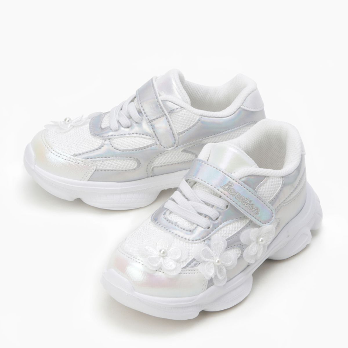 베네통키즈(BENETTONKIDS) 글리터 블룸 운동화_QCSH03611WH