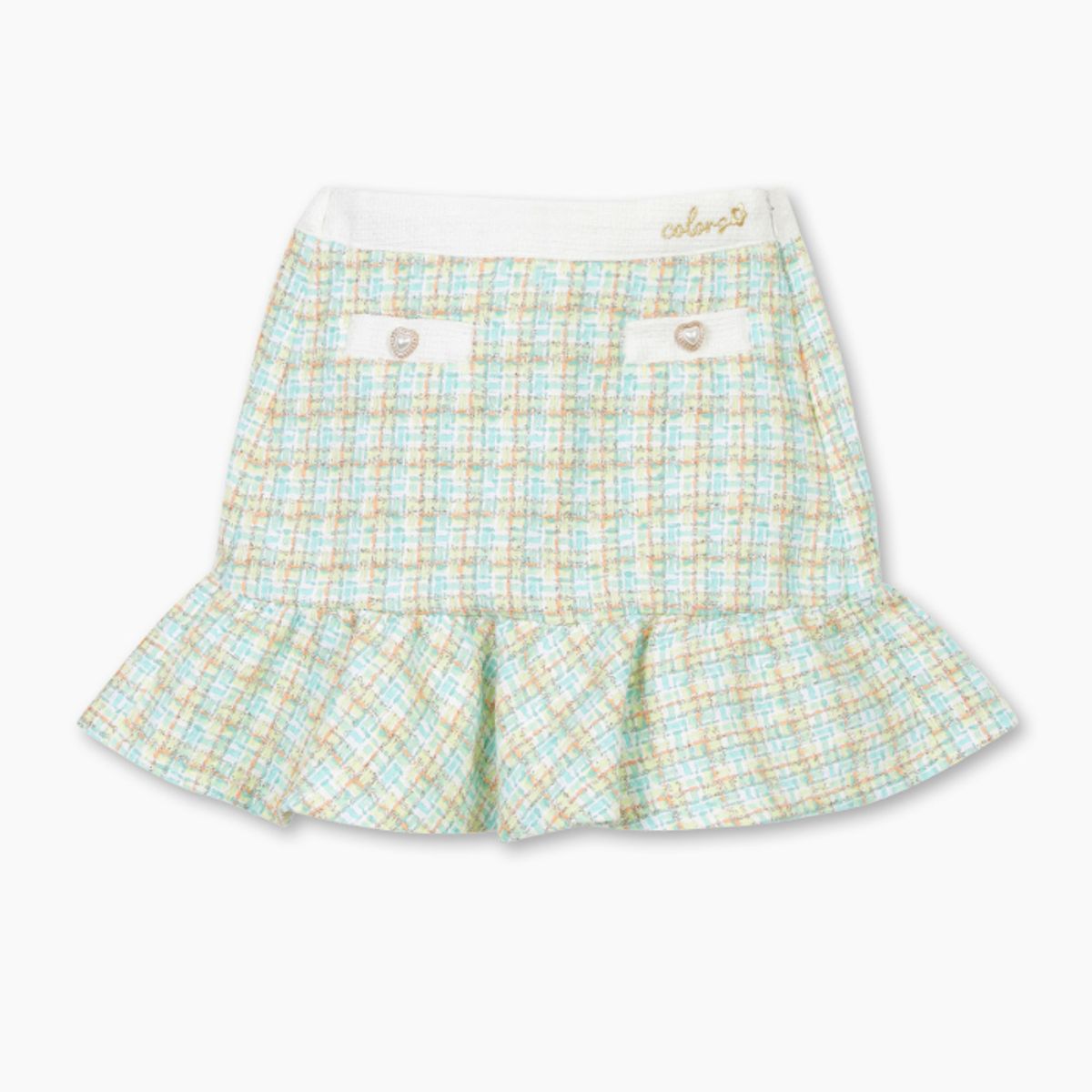 베네통키즈(BENETTONKIDS) 로맨틱 트위드 프릴 스커트_QASK05611MT