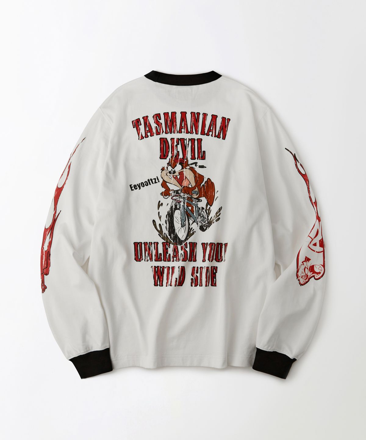 아웃스탠딩(OUTSTANDING) [LOONEY TUNES] LONG SLEEVE(TASMANIAN DEVIL)_OFF WHITE