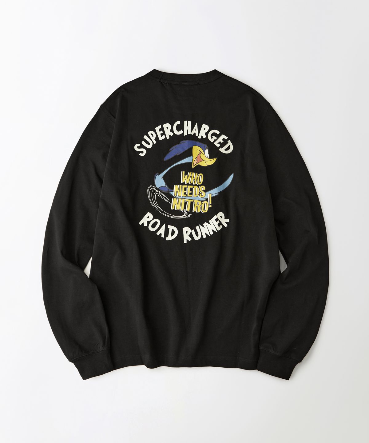 아웃스탠딩(OUTSTANDING) [LOONEY TUNES] LONG SLEEVE(ROAD RUNNER)_BLACK