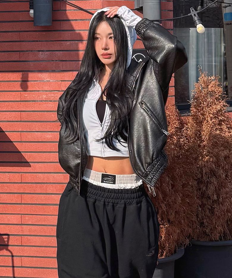 9233 워싱 레더 오버핏 블루종 (BLACK)