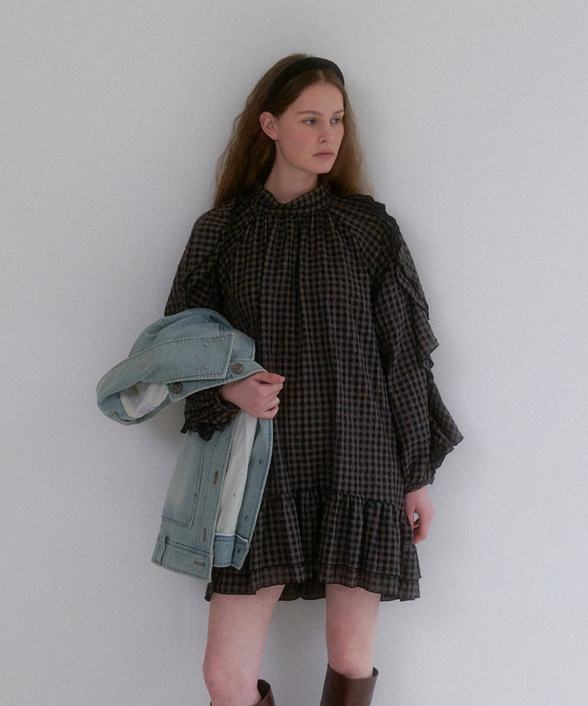 에핑글러(EPINGLER) RUFFLE DRESS - OREO CHECK